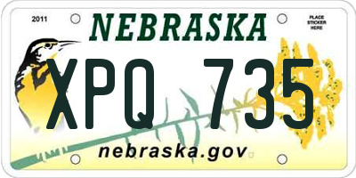 NE license plate XPQ735