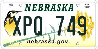 NE license plate XPQ749
