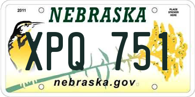 NE license plate XPQ751