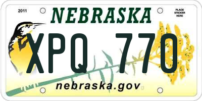 NE license plate XPQ770