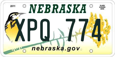 NE license plate XPQ774