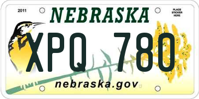 NE license plate XPQ780