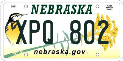 NE license plate XPQ802