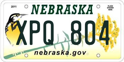 NE license plate XPQ804