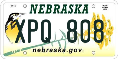 NE license plate XPQ808