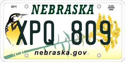 NE license plate XPQ809