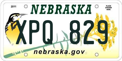 NE license plate XPQ829