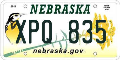 NE license plate XPQ835