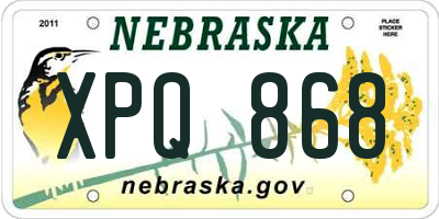 NE license plate XPQ868