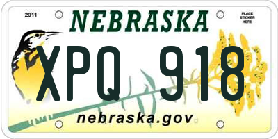 NE license plate XPQ918