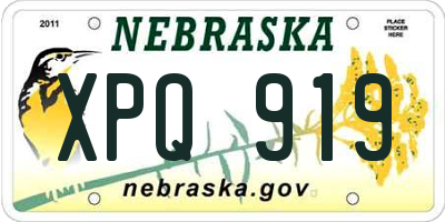 NE license plate XPQ919