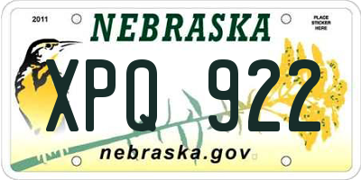 NE license plate XPQ922