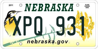 NE license plate XPQ931