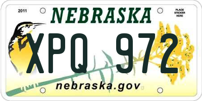 NE license plate XPQ972