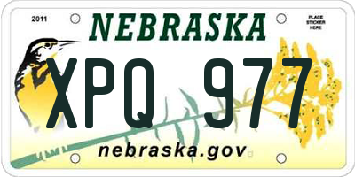 NE license plate XPQ977