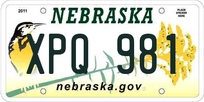 NE license plate XPQ981