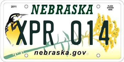 NE license plate XPR014