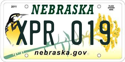 NE license plate XPR019
