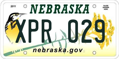 NE license plate XPR029