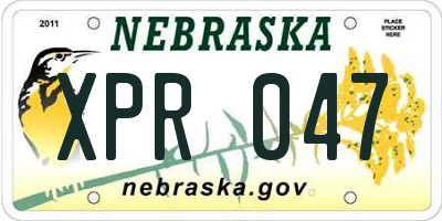 NE license plate XPR047