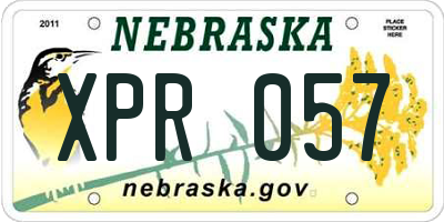 NE license plate XPR057
