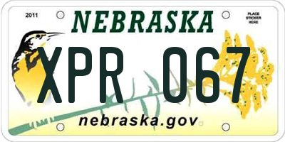 NE license plate XPR067