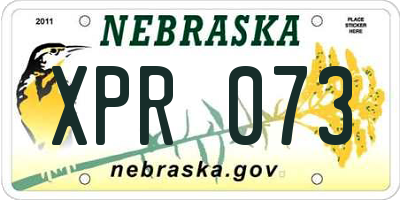 NE license plate XPR073