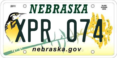 NE license plate XPR074