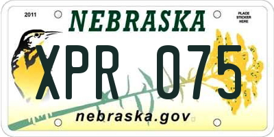 NE license plate XPR075