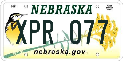NE license plate XPR077