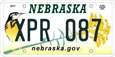 NE license plate XPR087