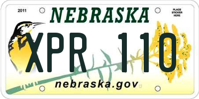 NE license plate XPR110
