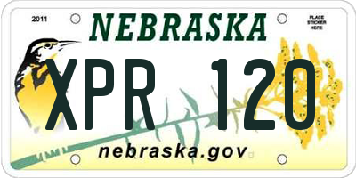 NE license plate XPR120