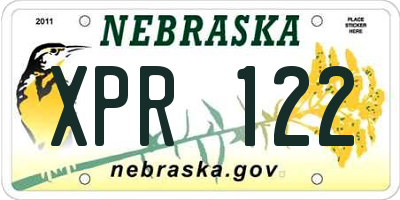 NE license plate XPR122