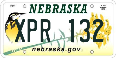 NE license plate XPR132