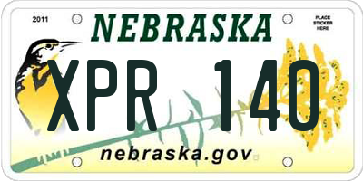 NE license plate XPR140