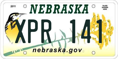 NE license plate XPR141