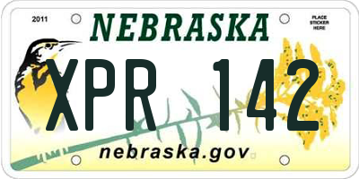 NE license plate XPR142