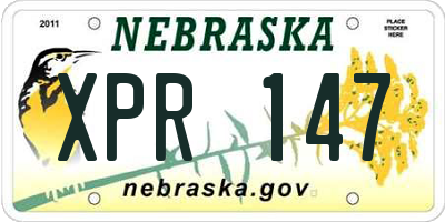 NE license plate XPR147
