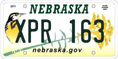NE license plate XPR163