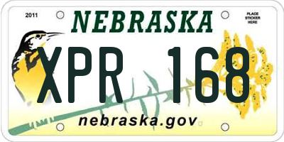 NE license plate XPR168
