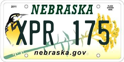 NE license plate XPR175