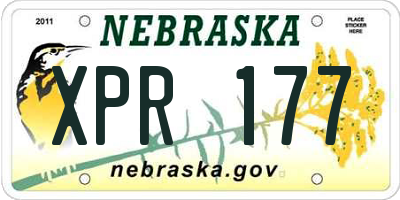 NE license plate XPR177
