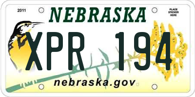 NE license plate XPR194