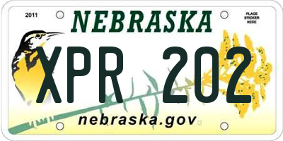 NE license plate XPR202