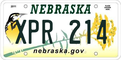 NE license plate XPR214