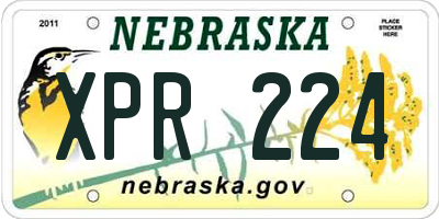 NE license plate XPR224
