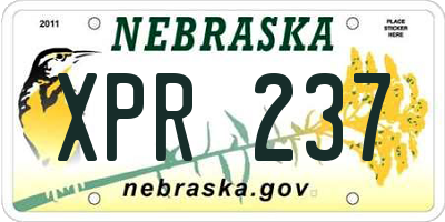 NE license plate XPR237