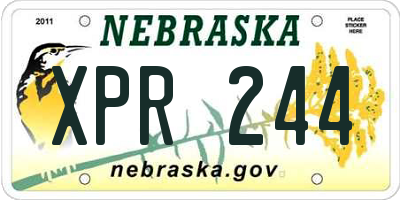 NE license plate XPR244