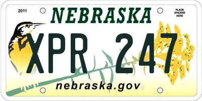NE license plate XPR247
